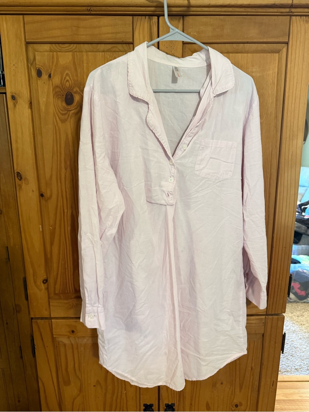 Gilligan & O'Malley Light Pink Long Sleeve Sleep Shirt